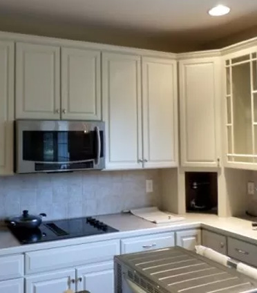 Newly painted kitchen cabinets