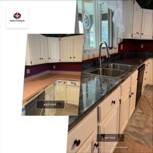 countertop epoxy before and after by Amato Painting